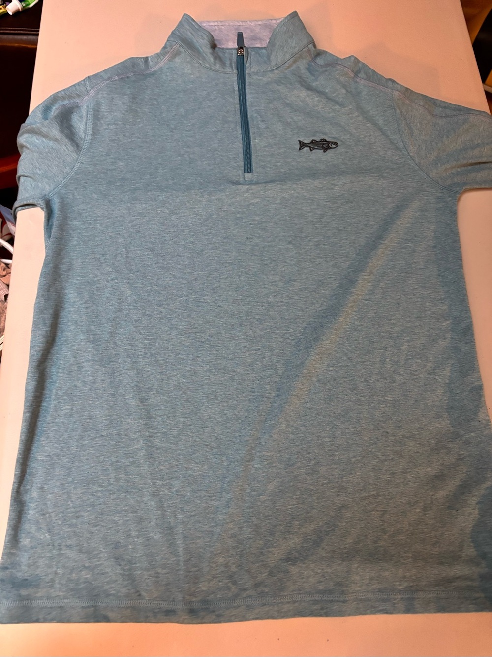 TASC Carrollton 1/4 Zip Sm Women's w/embroidered fish.